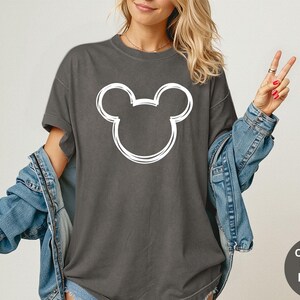 Comfort Colors® Disney Minnie And Mickey Sketch Shirts, Disney Family Trip Tee, Matching Family Shirts, Minnie And Mickey Head Sketch Shirt image 6