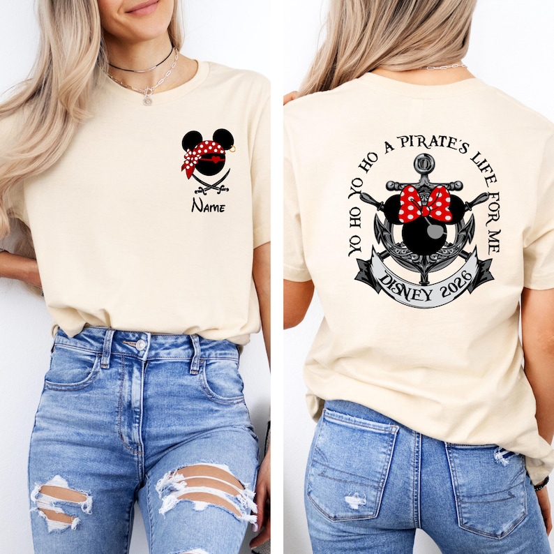 Disney Pirate Cruise Shirt, Custom Family Cruise Shirt, Mickey and Minnie Mouse Pirate Shirt, Personalized Pirates Shirts, Disney Pirate Tee Bild 1
