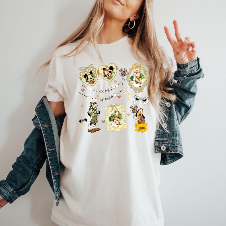 Mickey And Friends Coquette Bows Animal Kingdom Shirt, Disney Safari Mode Shirt, Magic Kingdom Family Trip Shirt, Mickey Minnie Safari Shirt image 3