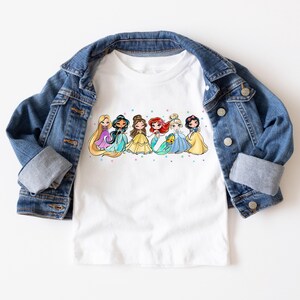 T-shirt Princesse Disney, T-shirt Raiponce Ariel Belle Blanche-Neige Disney Cendrillon, T-shirt fille voyage Disney, Chemise Disneyland Magic Kingdom image 3