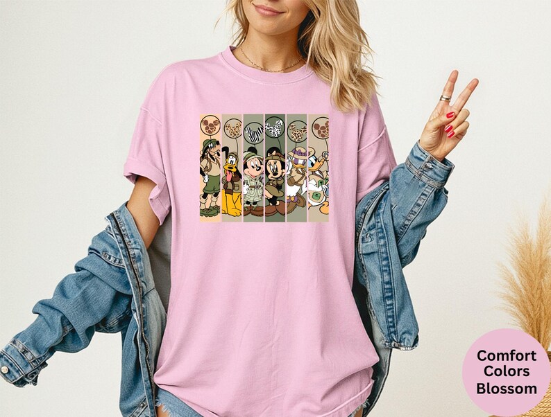 Comfort Colors® Mickey and Friends Safari Shirt, Disney Animal Kingdom T-Shirt, Mickey Safari Shirt, Disneyland Family Safari Trip Shirt image 7