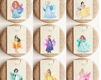 Chemise princesse Disney aquarelle, T-shirt princesse Disney, t-shirt voyage anniversaire fille, chemise princesse toutes Disney, chemise fille assortie princesse