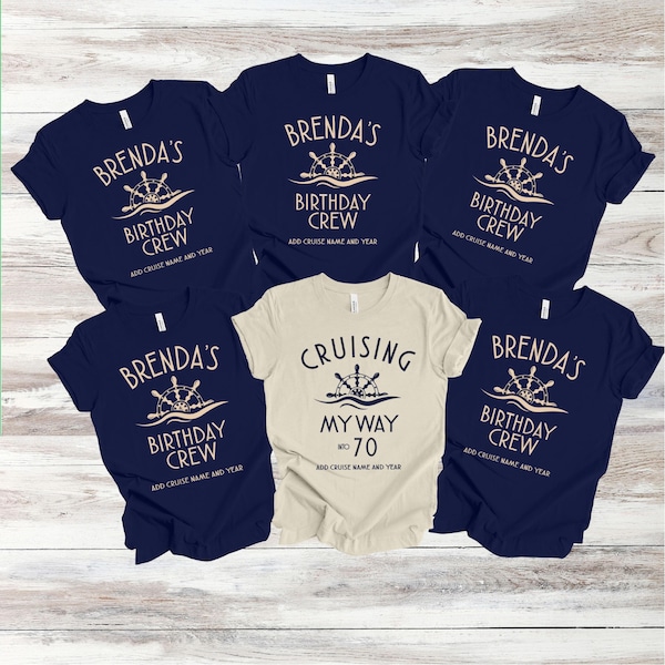 Custom Cruise Birthday Crew Shirt, Birthday Group Shirt, Personalized Birthday T-Shirt, Cruise Birthday Shirt, Custom 70th Birthday Shirt