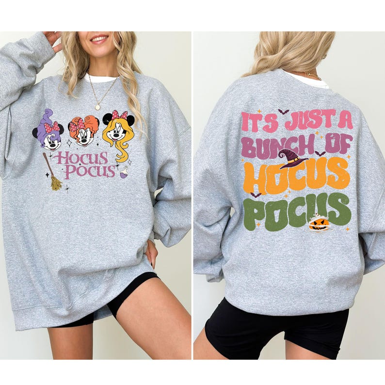 Disney Halloween Sweatshirt, Minnie And Daisy Halloween Shirt, Disney Witch Movie Sweatshirt, Disneyland Halloween Party Shirt, Family Gift image 4