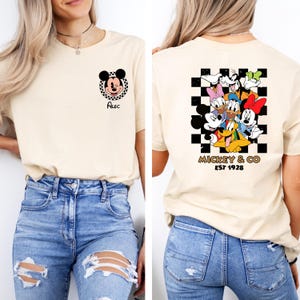 Camiseta personalizada de Disney, camiseta de Mickey y compañía, sudadera a cuadros de Mickey, camiseta de grupo de Disney, camiseta de Mickey y sus amigos, camiseta de viaje a Disney imagen 2