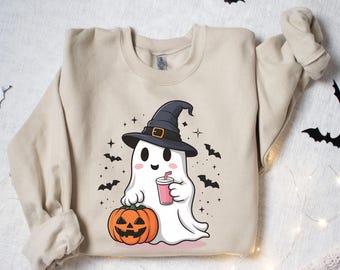 Cute Ghost Sweatshirt, Halloween Ghost Shirt, Witch Ghost Shirt, Halloween Party Shirt, Fall Ghost Shirt, Ghost Lover Shirt, Pumpkin Shirt