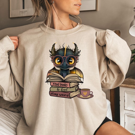 Book Lover T-Shirt, Cute Dragon Reading Shirt, Read Books Sweatshirt, Dragon lover Shirt, Dragon Sweatshirt, Book and Coffee Shirt