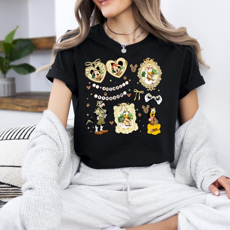 Mickey And Friends Coquette Bows Animal Kingdom Shirt, Disney Safari Mode Shirt, Magic Kingdom Family Trip Shirt, Mickey Minnie Safari Shirt image 4
