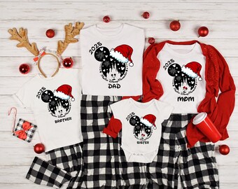 Disney 2025 Christmas Shirt, Custom Disney Family Christmas Shirt, Mickey Minnie Christmas Tees, Christmas Family Shirt, Family Matching Tee