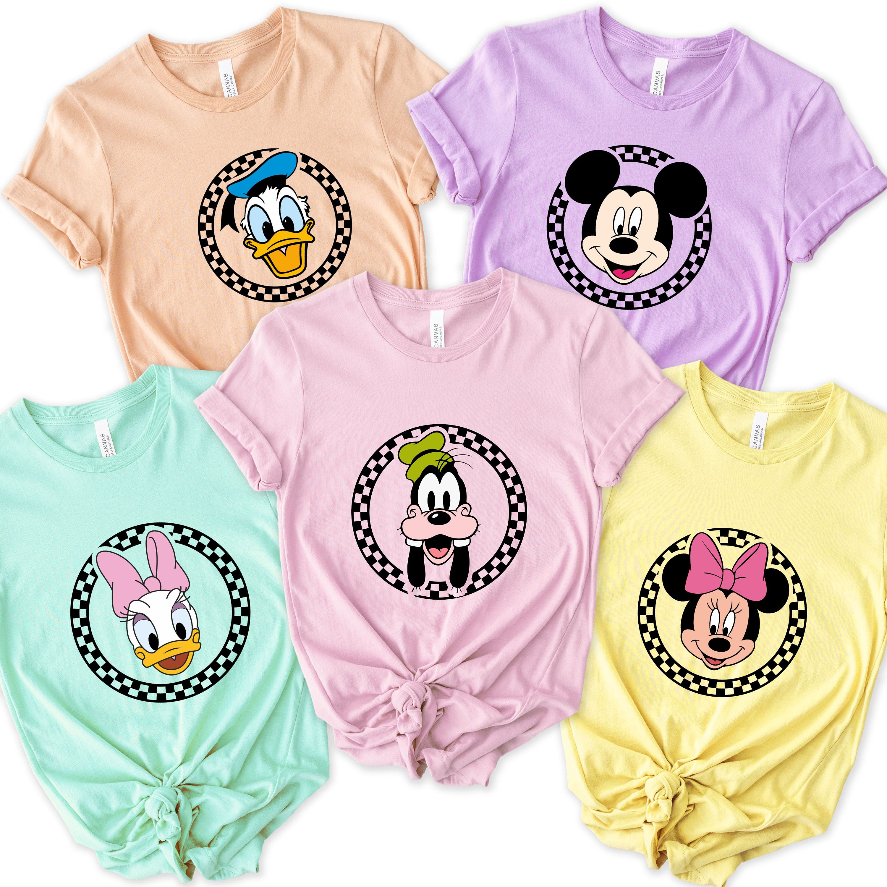 Checkered Mickey and Friends Shirt, Disneyland Trip Tee, Checkered 