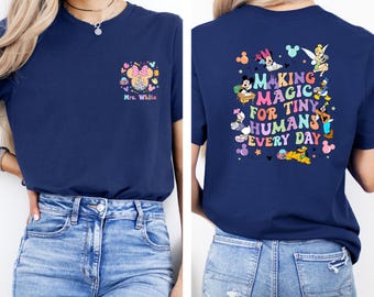 Custom Name Disney Teacher Shirt, Disney First Day of School Shirt, Mickey And Friends Magic School Shirt, School Shirt, Disney Teacher Gift