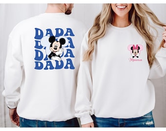 Mama Dada Matching T-Shirt, Family Matching Shirt, Minnie Mouse Mama Shirt, Mickey Dada Shirt, Custom Family Shirt, Disneyland Trip Shirt
