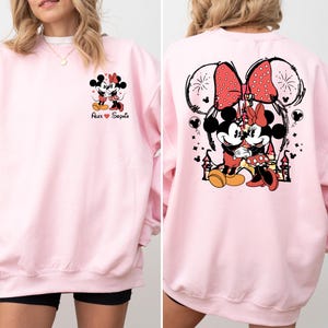 Custom Disney Mickey Minnie Couple Shirt, Custom Name Disney Valentine Shirt, Mickey Minnie Valentine's Day Shirt, Family Matching Shirt bild 1