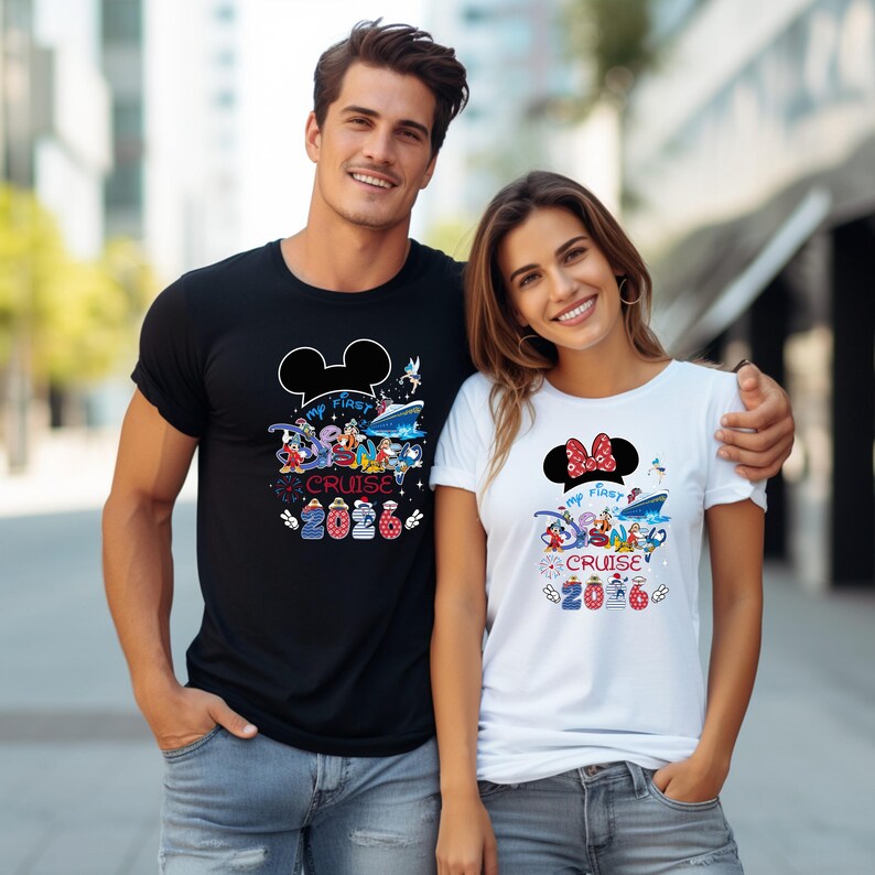 Ma première chemise Disney Cruise 2026, t-shirt voyage Disney assorti pour la famille, chemise personnalisée vacances Disney, cadeau croisière Disney, t-shirt Mickey et Minnie image 2