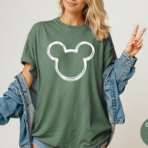 Comfort Colors® Disney Minnie And Mickey Sketch Shirts, Disney Family Trip Tee, Matching Family Shirts, Minnie And Mickey Head Sketch Shirt image 5