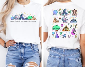 My Happy Place Shirt, Disney Family Trip Shirt, Disney Vacation Shirt, Matching T-Shirt, Disneyland Shirt, Disneyworld Holiday Shirt