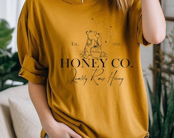Chemise Disney Honey Co, chemise Winnie l'ourson, chemise ourson Disney, chemise famille Disney, t-shirt voyage Disneyland, t-shirt vacances Disneyworld