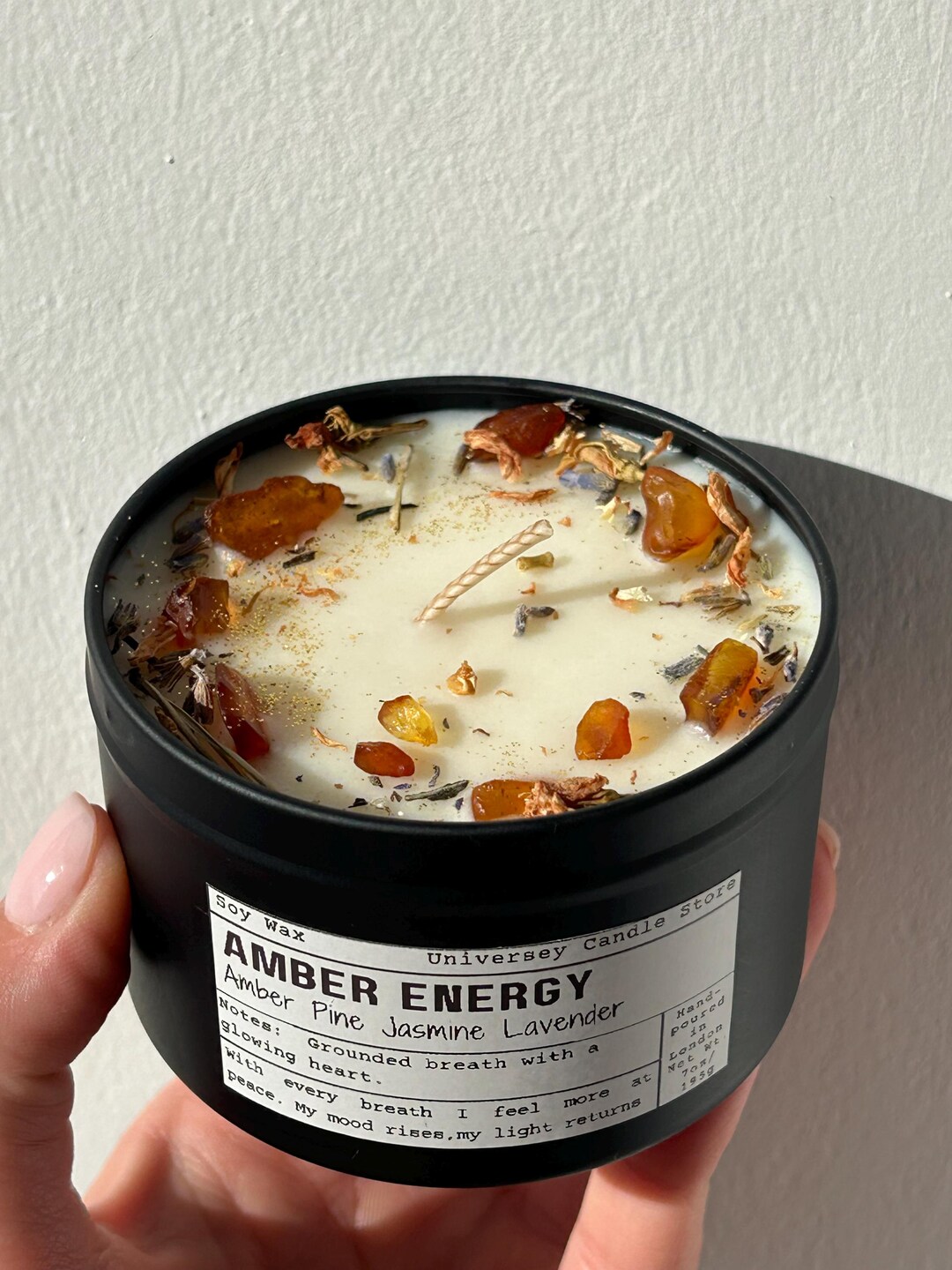 Amber Energy Candle – Baltic Amber Intention Ritual | Natural Raw Amber ...