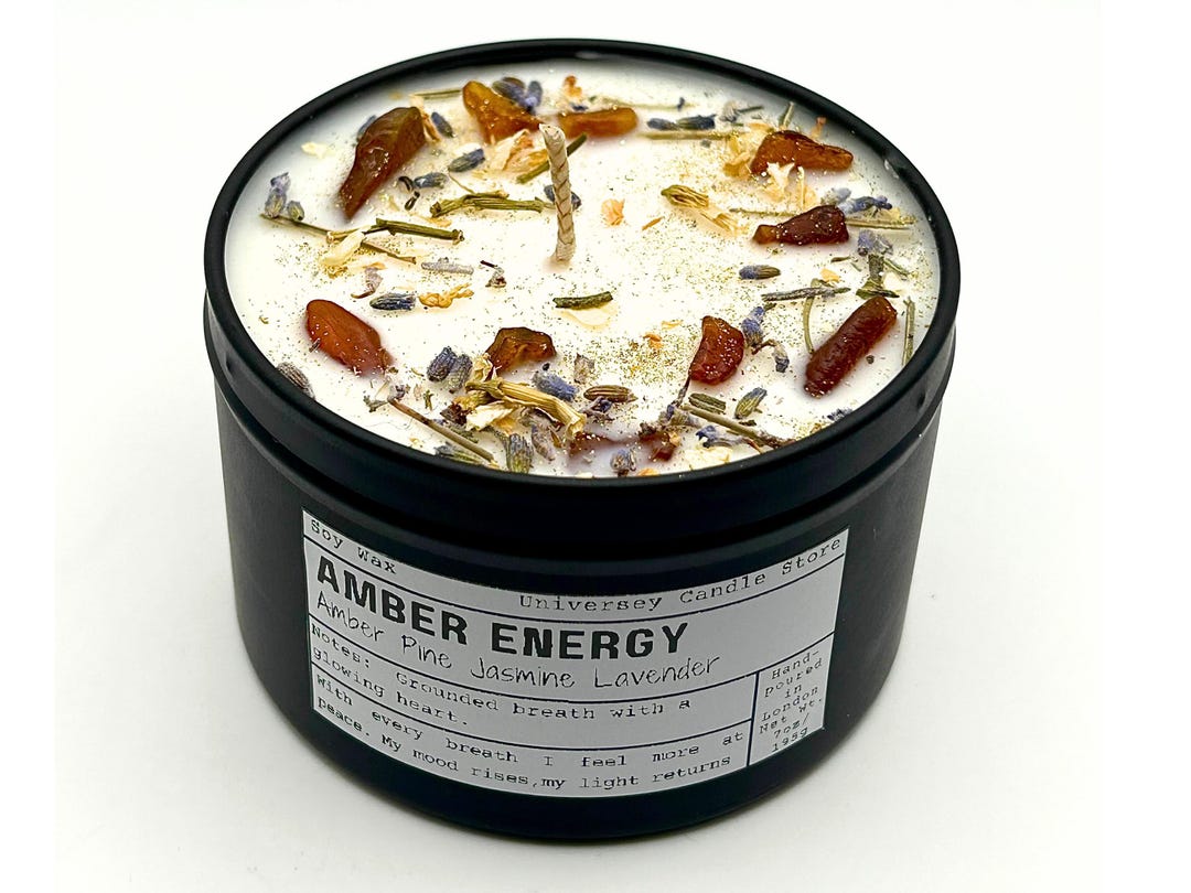 Amber Energy Candle – Baltic Amber Intention Ritual | Natural Raw Amber ...