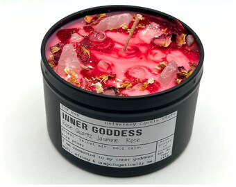 INNER GODDESS – Rose Quartz Candle | Vegan Spiritual Candle for Self-Love, Heart Healing & Feminine Energy | Christmas Gift
