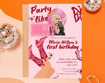 Dolly Parton Birthday Invitation: Party Theme, Digital Invite (Instant Download)