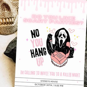 Scary Movie Halloween Party Invitation, Girls Night Halloween Invitation, Funny Halloween Invite, Printable Halloween Party, Horror Movie