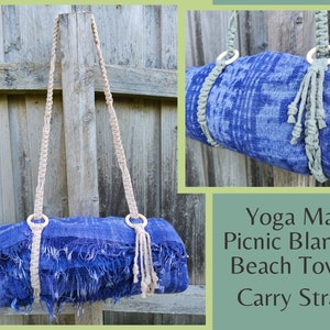 Macrame yoga mat strap / Handmade blanket strap / Yoga Mat Carrier /  Macrame Yoga Mat Holder / Blanket Holder Gift for him/her Wedding decor