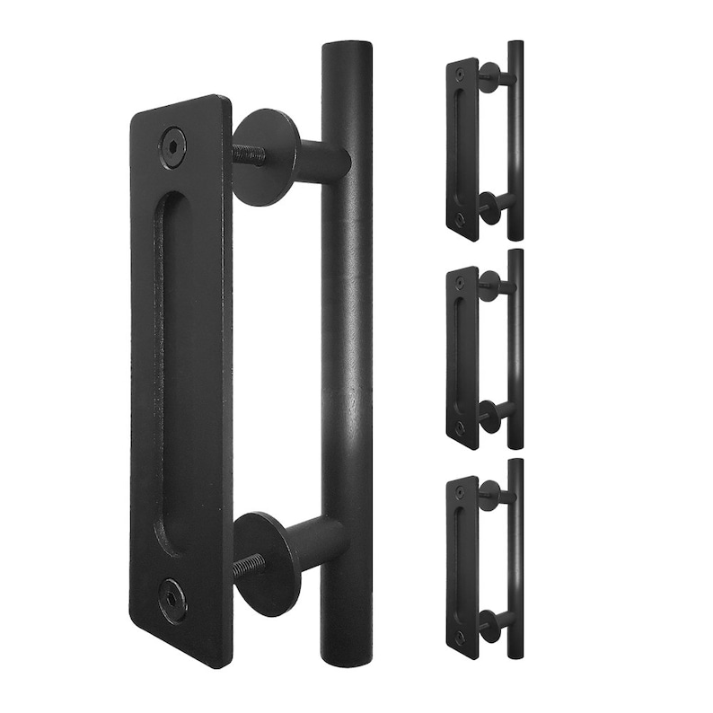 S&Z TOPHAND® Sliding Barn Door Handles Black Hardware Fit 1 Etsy
