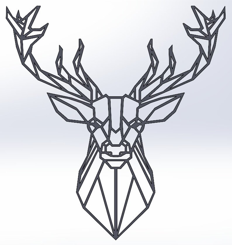 Geometric Deer Head Dxf & Svg Cut File Etsy