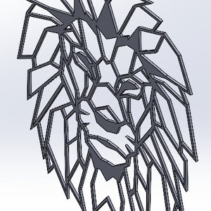 幾何学的なライオンの頭、DXF および SVG カットファイル
