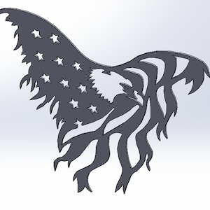 American Eagle on Distressed Flag Dxf & Svg Cut file
