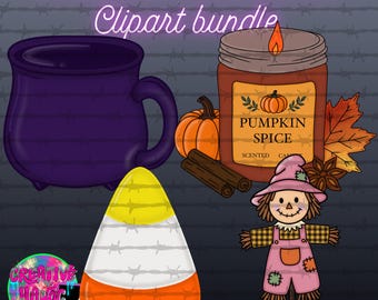 Falloween Hand-Drawn Clipart Bundle