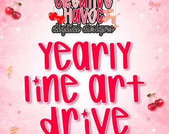 2026 Yearly Line Art Drive | Commercial Use Outlines