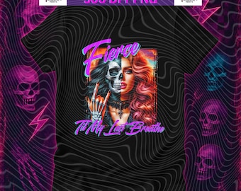 Fierce Til My Last Breath PNG | Glam Skeleton Design