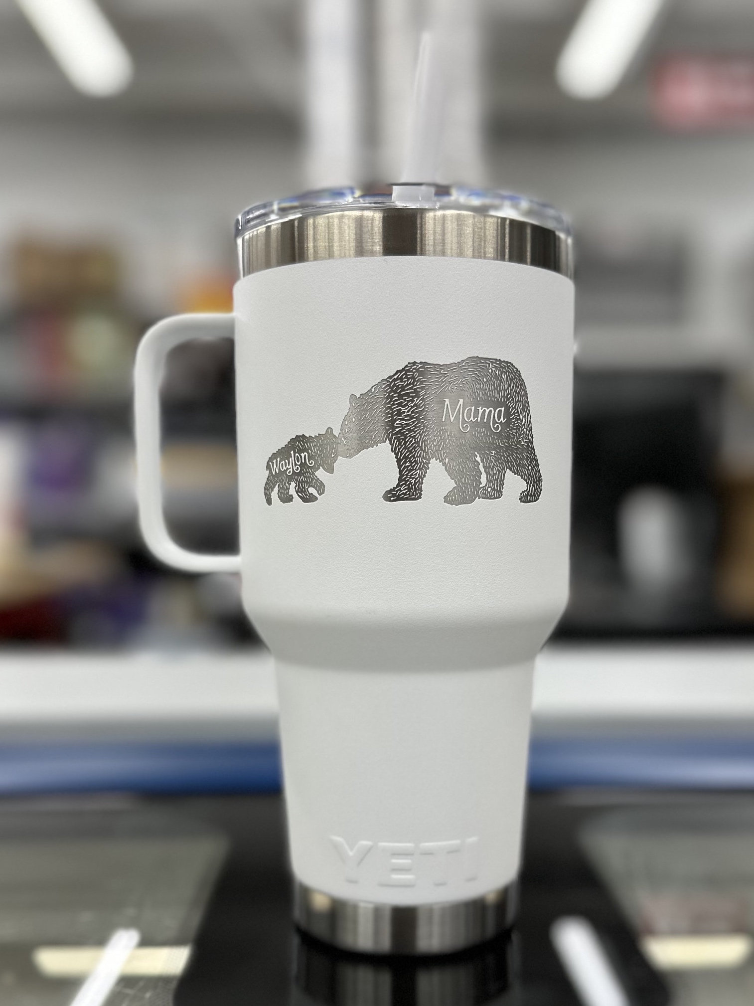 CBK Custom Laser Engraved 35oz YETI Rambler Mug with Straw Lid – Curated by  Kayla
