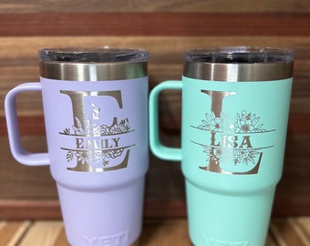 PERSONALIZED Authentic 20 oz Yeti Travel Mug - LASER ENGRAVED -  ImpressMeGifts