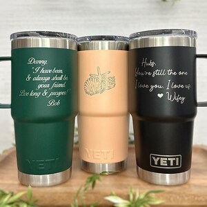Custom Engraved 20oz Yeti Travel Mug with Handle