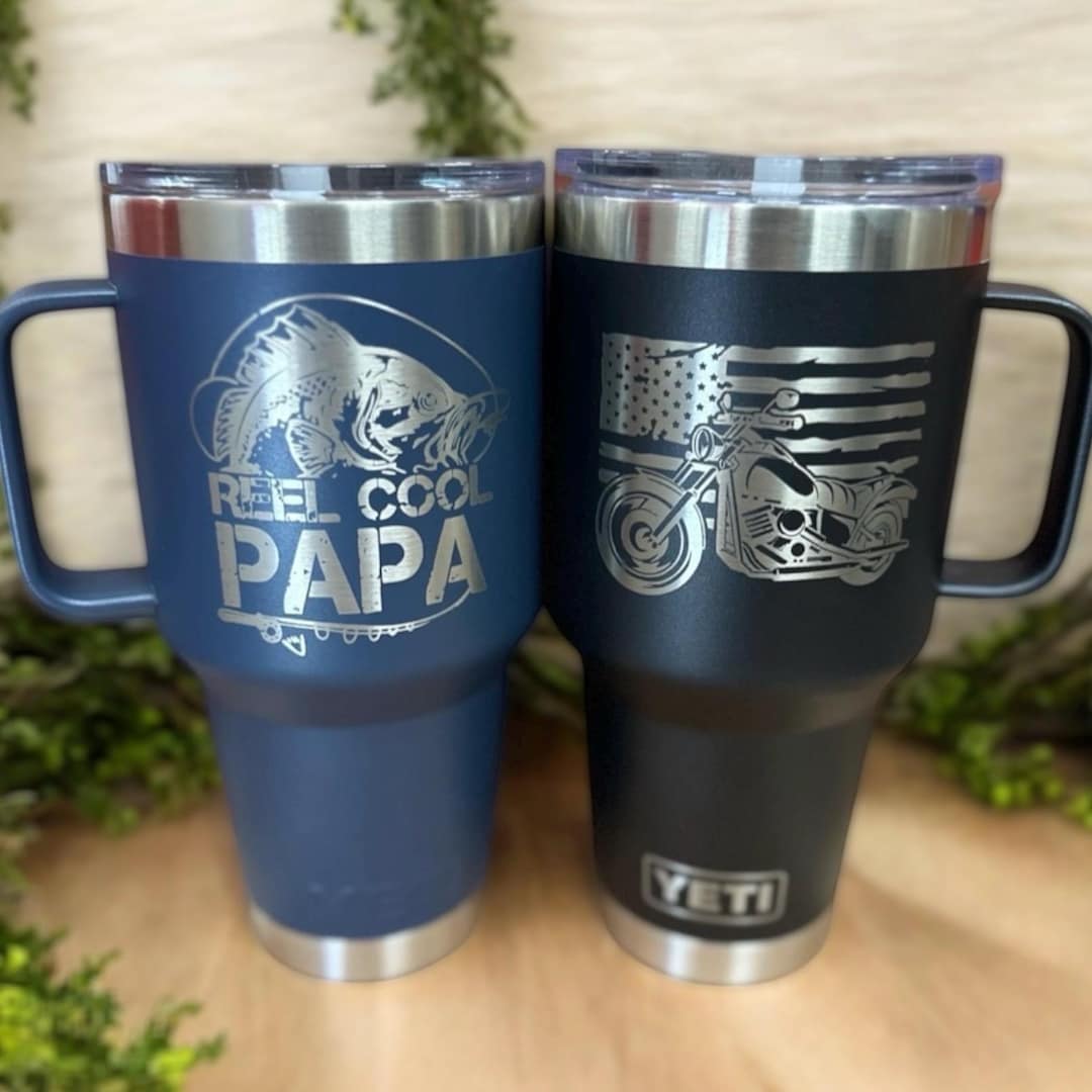 Engraved 30oz Yeti Tumbler With Handle: Custom Logo, Leak-resistant - Etsy