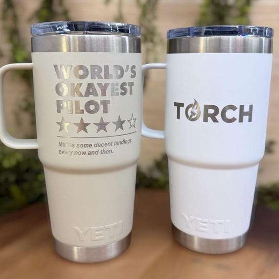 Custom Engraved 20oz Yeti Travel Mug With Handle - Etsy