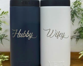 Custom Engraved 12oz YETI Slim Can Colster - Insulated Drink Holder