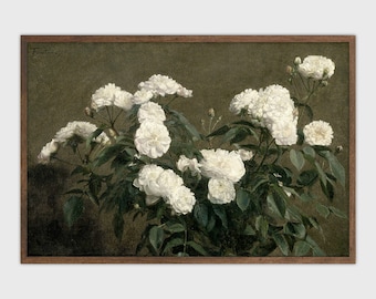 Flower Still Life Painting | Vintage Flower Print Antique Digital Printable Wall Art