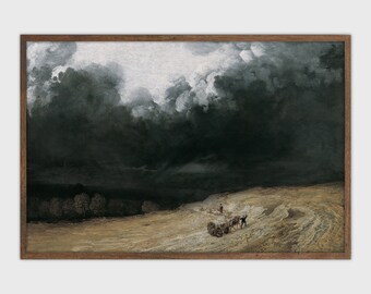 Moody Cloud Study Painting Vintage Printable Art