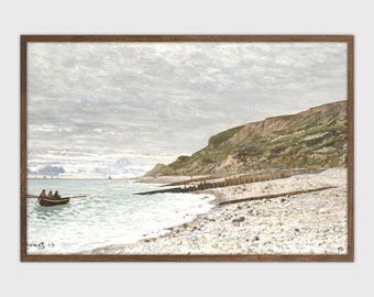Vintage Beach Painting: Coastal Sea Art Print (Digital Download)