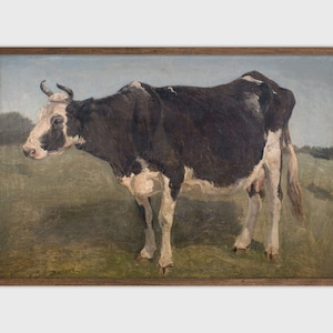 Vintage Cow Painting Farmhouse Print Rustic Poster Printable