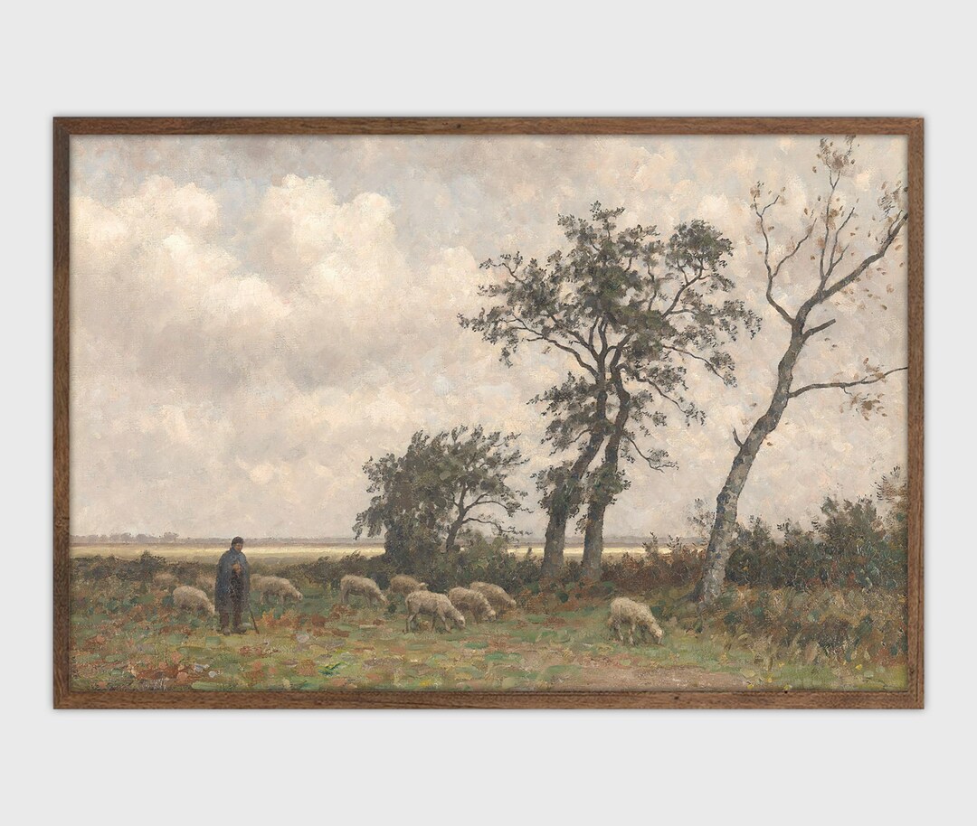 Sheep Painting Farm Animal Print Vintage Wall Decor Printable Art - Etsy