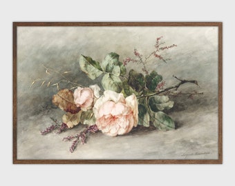 Still Life Flower Painting Vintage Botanical Print Printable Wall Art