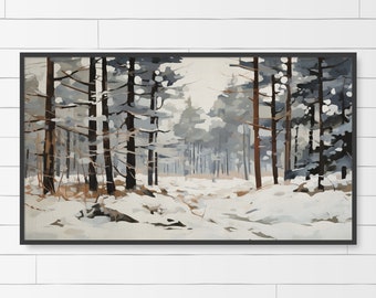 Winter Forest Landscape Painting for Frame TV (Digital Download)