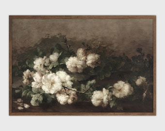 Flower Painting Vintage Print Botanical Oil Painting Antique French Printable Digital Wall Art