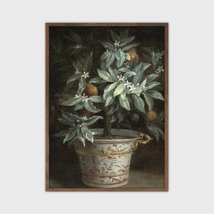 Orange Tree Oil Painting Vintage Moody Printable Art