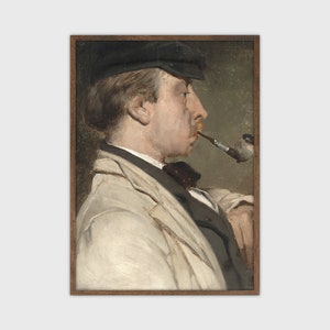 Portrait Painting Man Vintage Dark Academia Print